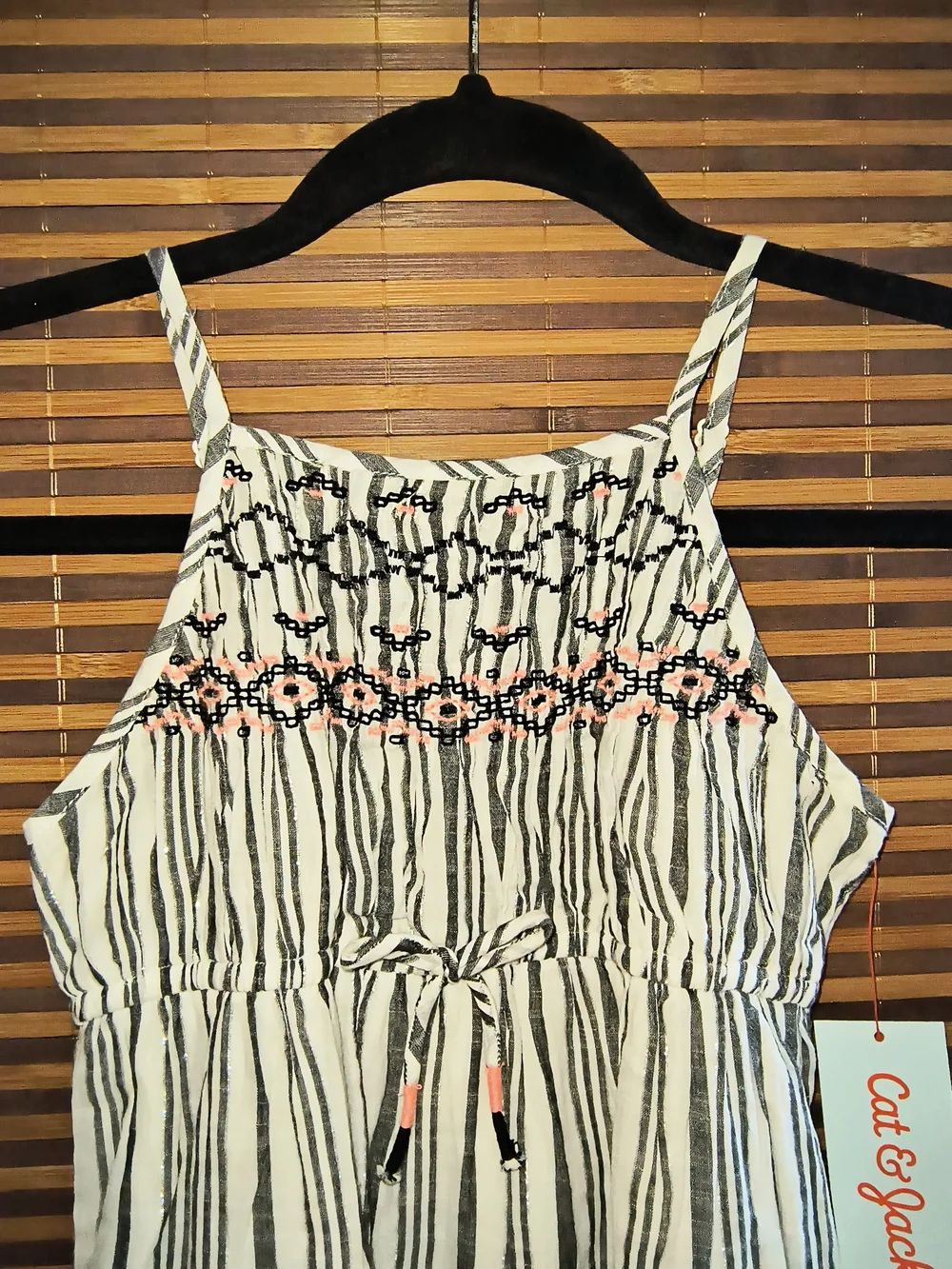 Cat & Jack Striped Halter Maxi Dress with Pink Trim